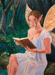 Faerie Bliss - Mystical Forest Faerie Reading a Book
